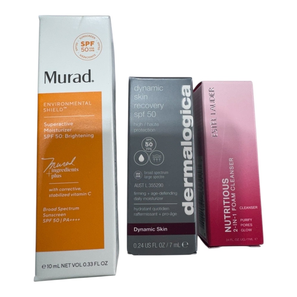Holiday Glam Red Pink Sequin Bag Skin Care Murad Dermalogica Skincare Makeup Set - Picture 6 of 7